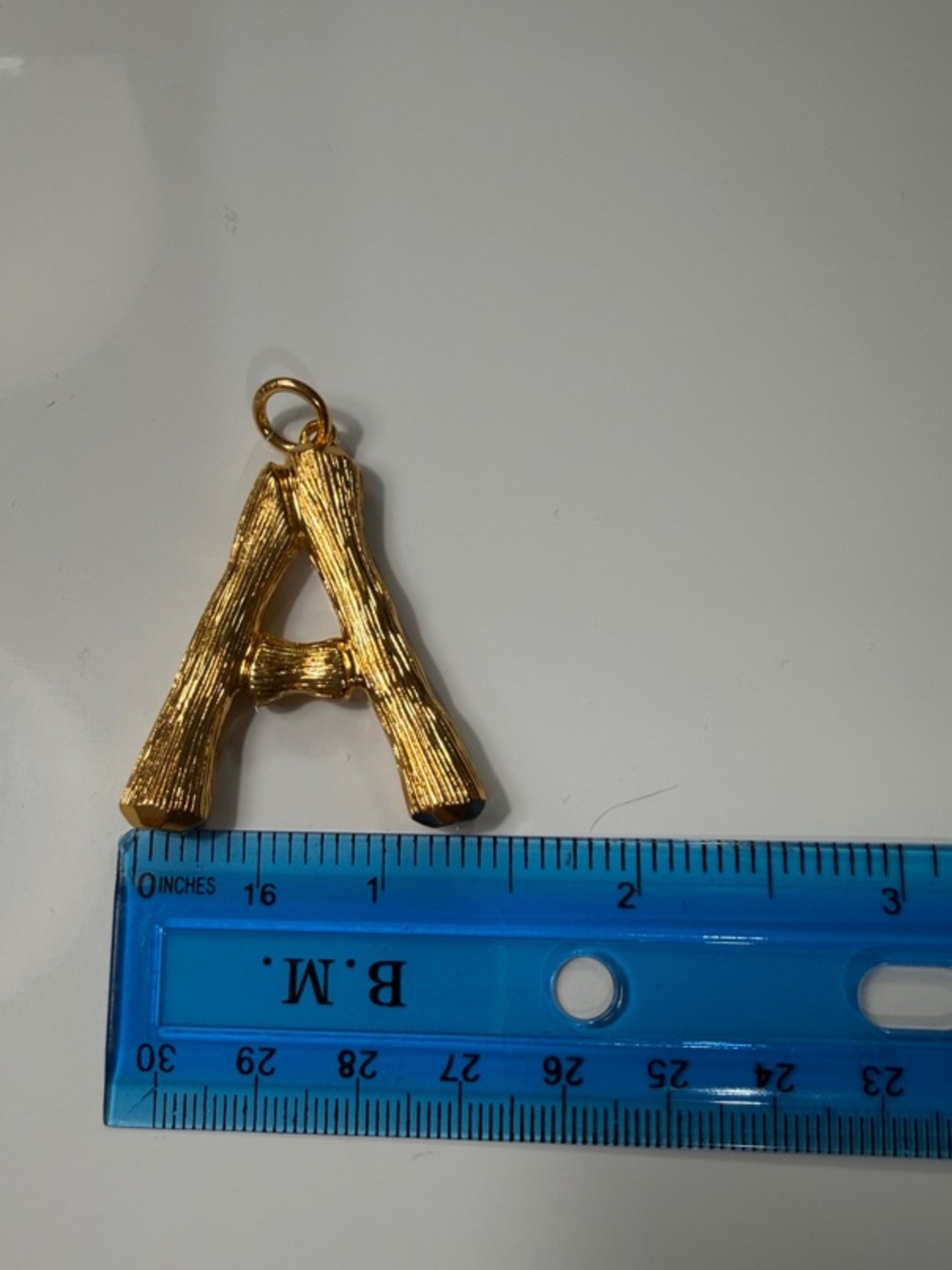 Celine Gold-Tone Textured Letter A Charm - Picture 3 of 4